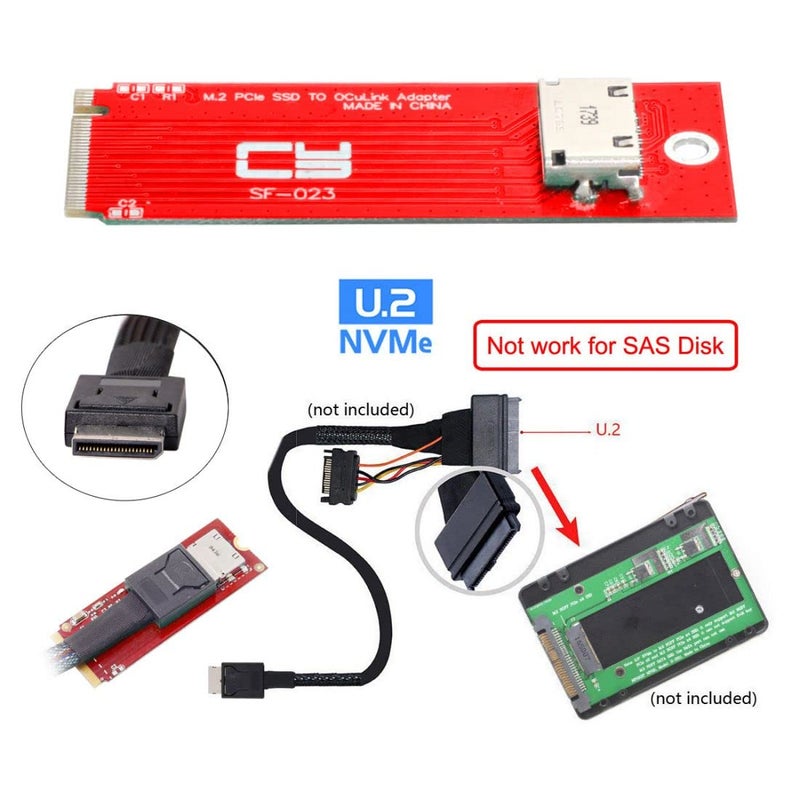Chenyang Oculink SFF-8612/8611 to PCI-E 4.0 NVME M.2 M-Key Host Adapter Support 2230/2260MM for U.2 SSD & eGPU - Image 5